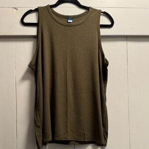 Old Navy Ribbed Luxe Olive Green Sleeveless Tank Top Large L